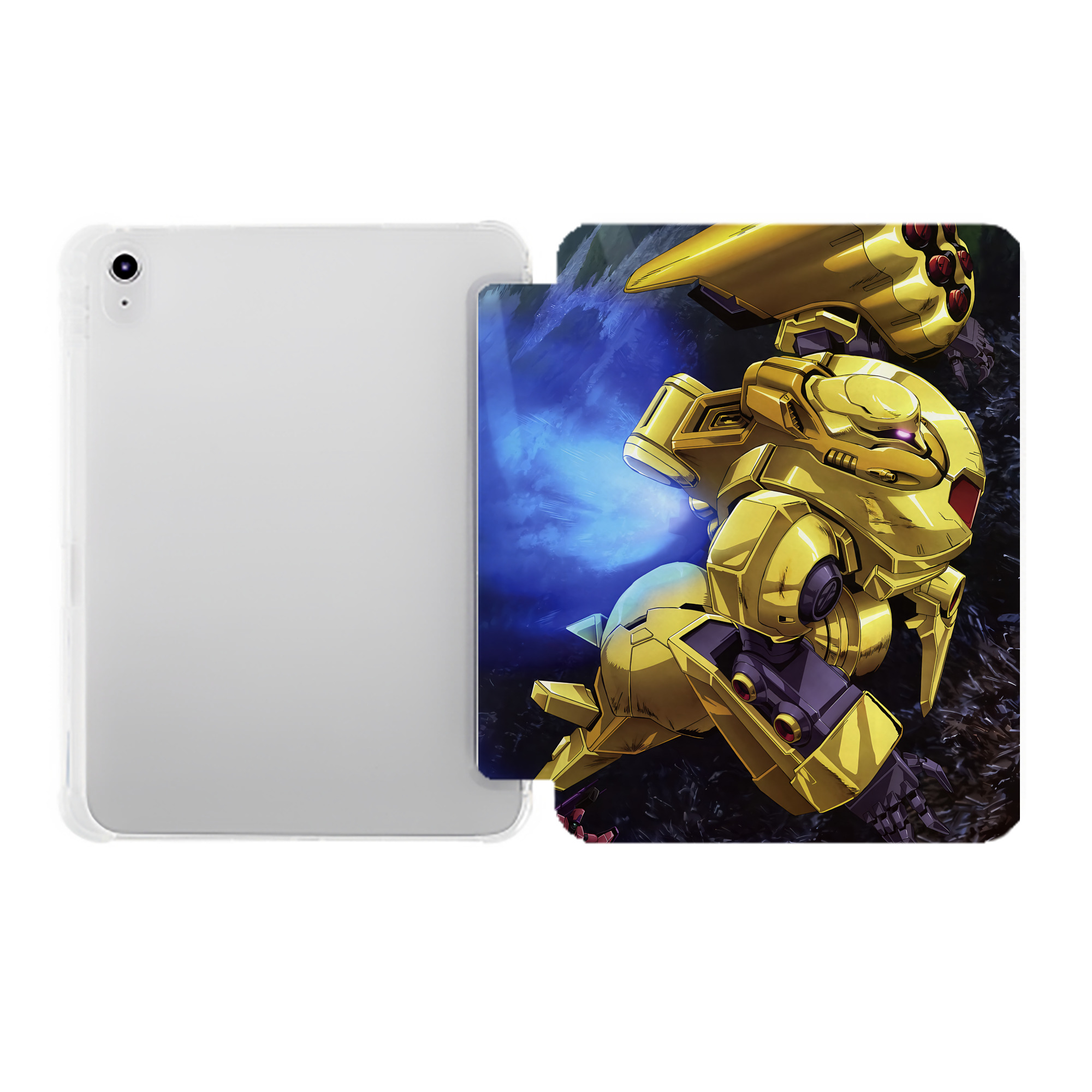 （画像用） 機動戦士ガンダム Mobile Suit Gundam IPad ケース ペン収納付き 三つ折りスタンド PUレザー×シリコン 対応機種9.5/10.5/10.9インチ